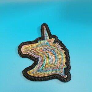 Iron on unicorn patch multi color thread